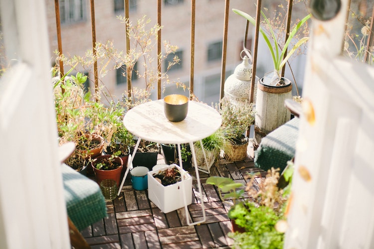 Un piccolo balcone molto soleggiato